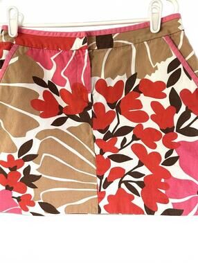 J. Crew y2k tropical mini skirt coconut girl kawaii pockets floral spring sz 2